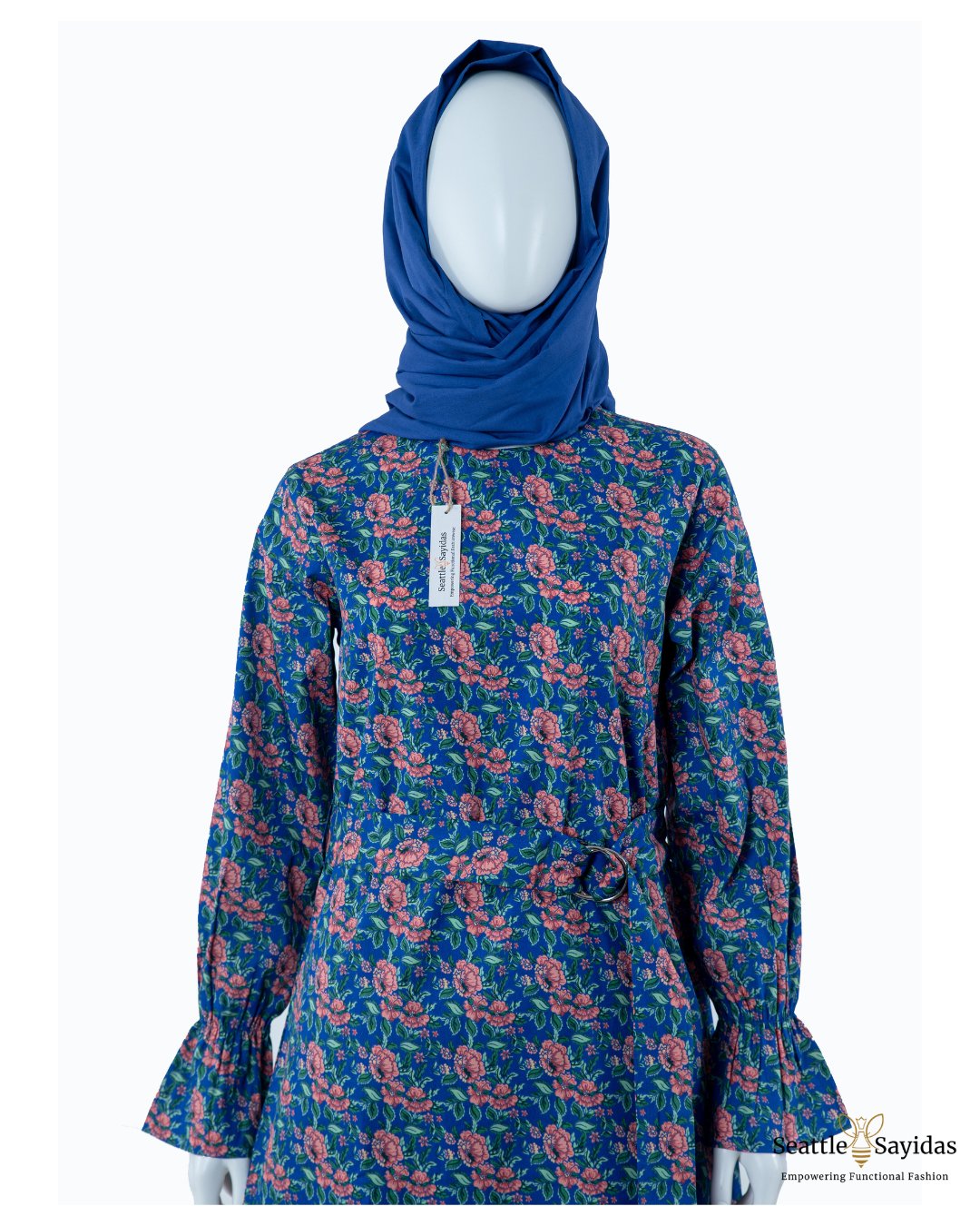 Organic Cotton Clothing Top Poet Tunic Dress In Royal Blue - Seattle Sayidas