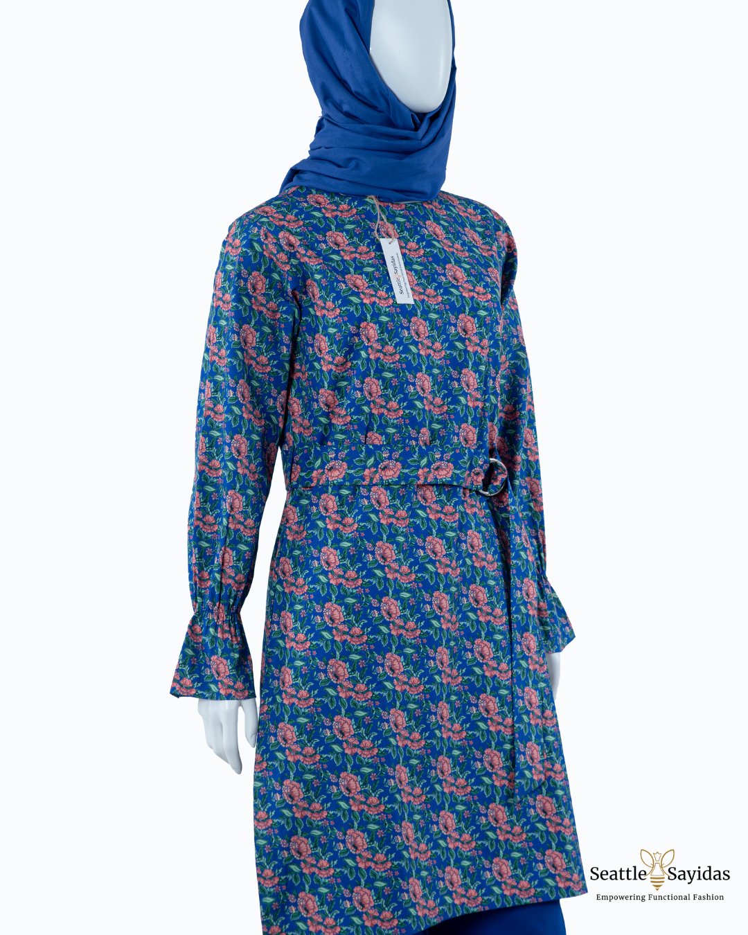 Organic Cotton Clothing Top Poet Tunic Dress In Royal Blue - Seattle Sayidas